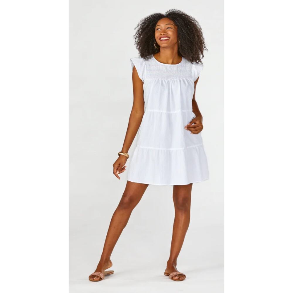 Maxwell and Geraldine The Rose Mini Cotton Dress White